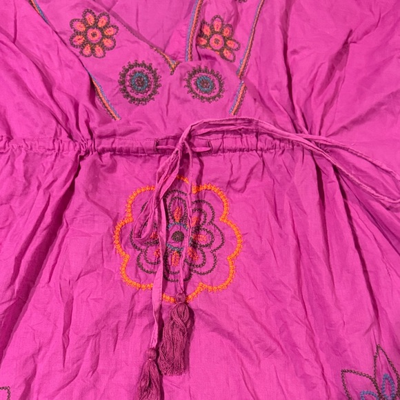 Moda International Purple Floral Embroidered Cover Up. Size small. - Picture 4 of 6